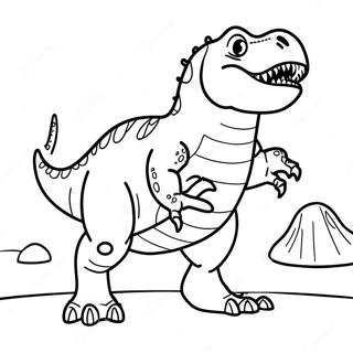 Pagina Para Colorear De T Rex Colorido Rugiendo 1278-1564