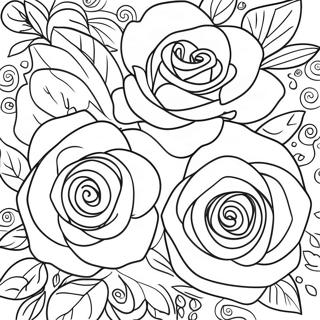 Pagina Para Colorear De Un Hermoso Ramo De Rosas 12833-2270