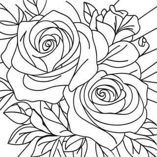 Pagina Para Colorear De Un Hermoso Ramo De Rosas 12833-2271