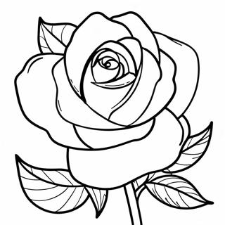 Pagina Para Colorear De Un Primer Plano Realista De Una Rosa 12837-2824