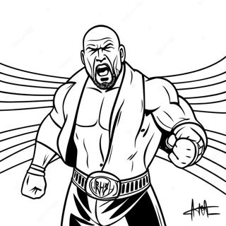 Pagina Para Colorear De Triple H Lleno De Accion En El Ring 128586-61967