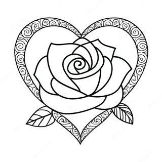 Pagina Para Colorear De Corazon De Amor Con Rosa 128918-62210