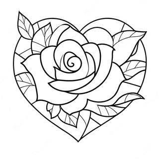 Pagina Para Colorear De Corazon De Amor Con Rosa 128918-62212