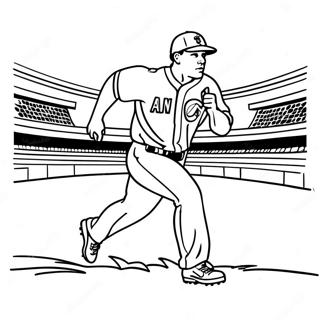 Pagina Para Colorear De Mike Trout Corriendo Las Bases 129303 62517