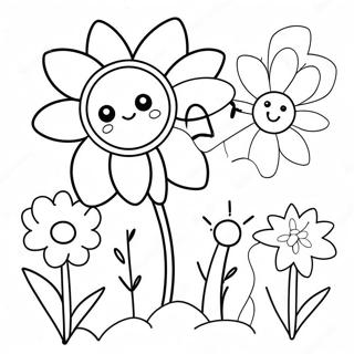 Pagina Para Colorear De Flores De Dibujos Animados Lindas 129355-62562