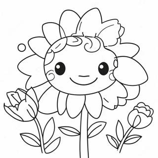 Pagina Para Colorear De Flores De Dibujos Animados Lindas 129355-62563