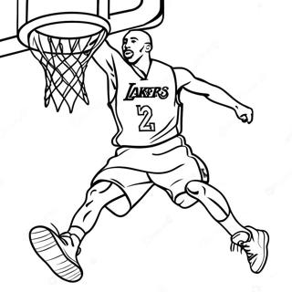 Pagina Para Colorear De Kobe Bryant Haciendo Un Mate 129379-62577