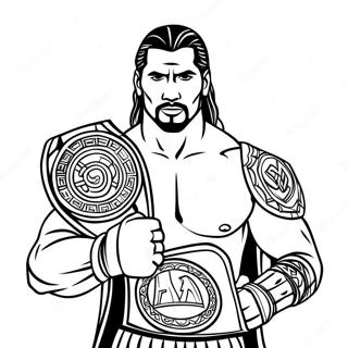 Pagina Para Colorear De Roman Reigns Con Cinturon De Campeonato 129429-62617
