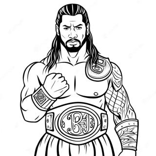 Pagina Para Colorear De Roman Reigns Con Cinturon De Campeonato 129429-62618