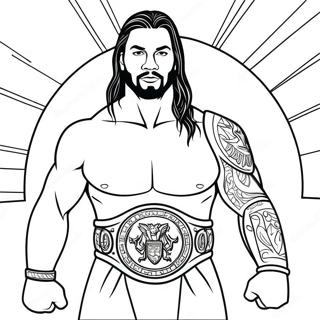 Pagina Para Colorear De Roman Reigns Con Cinturon De Campeonato 129429-62620