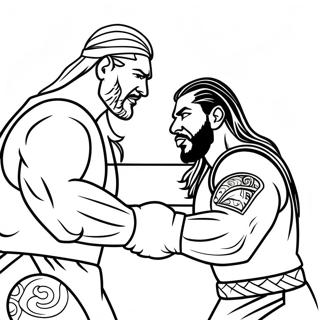 Pagina Para Colorear De Roman Reigns Vs Oponente 129431-62626