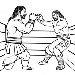 Pagina Para Colorear De Roman Reigns Vs Oponente 129431-62628
