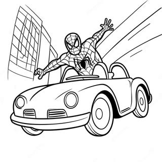 Pagina Para Colorear De Spiderman Conduciendo Un Coche Rapido 129480-62653