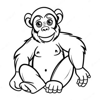 Pagina Para Colorear De Un Chimpance Jugueton 129713-62842