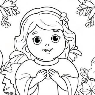 Pagina Para Colorear De Una Escena Navidena Angelical 130276-63274