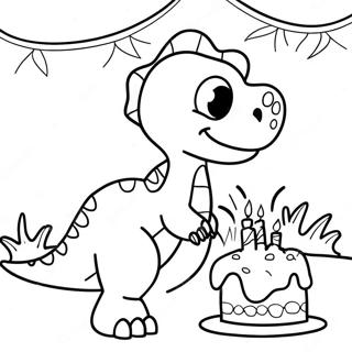 Cumpleaños De Dinosaurio Páginas Para Colorear