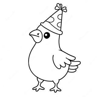 Pagina Para Colorear De Un Pajaro Mensajero Divertido Con Un Sombrero De Fiesta 130896 63762