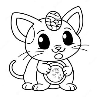 Pagina Para Colorear De Meowth Con Una Moneda En La Cabeza 131205 63994