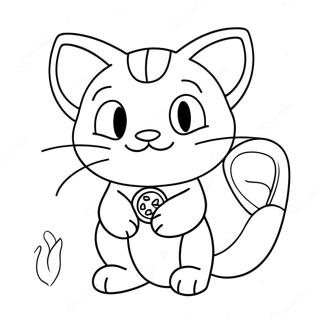 Pagina Para Colorear De Meowth Con Una Moneda En La Cabeza 131205 63996