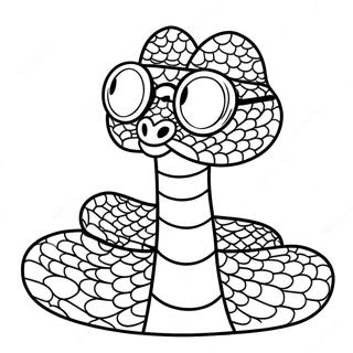 Pagina Para Colorear De Una Serpiente De Cascabel De Dibujos Animados Con Gafas De Sol 131463-64202