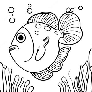 Pagina Para Colorear De Un Pez Vibrante Nadando Bajo El Agua 131592-64301