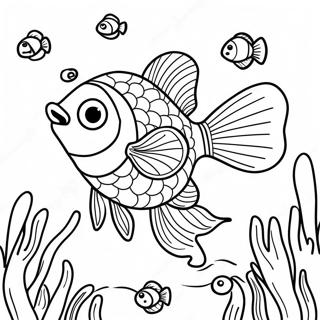 Pagina Para Colorear De Un Pez Vibrante Nadando Bajo El Agua 131592-64304