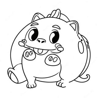 Pagina Para Colorear Del Gato Monstruo Lindo Durmiendo 132004-64613