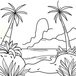 Pagina Para Colorear De La Escena Tropical Aloha 132028-64629