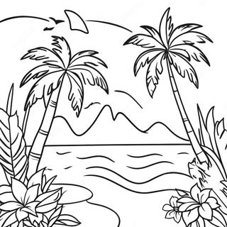 Pagina Para Colorear De La Escena Tropical Aloha 132028-64630