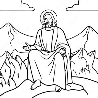 Jesus Ensenando En La Montana Para Colorear 132462-64969