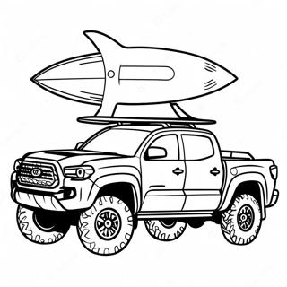 Pagina Para Colorear De Toyota Tacoma Con Una Tabla De Surf 132748-65203