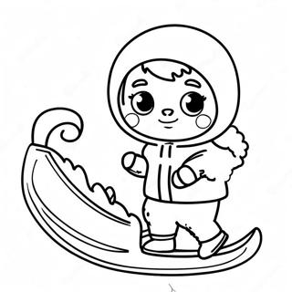 Pagina Para Colorear De Un Lindo Esquimal Con Un Trineo 133416-65717