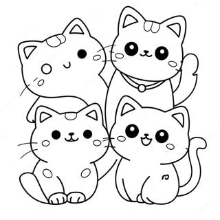 Gatos Kawaii Páginas Para Colorear