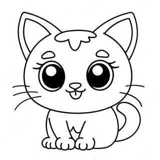 Pagina Para Colorear De Un Lindo Gato Kawaii Con Ojos Grandes 133439-65725