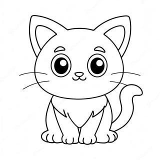 Pagina Para Colorear De Un Lindo Gato Kawaii Con Ojos Grandes 133439-65726