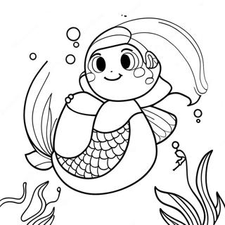 Pagina Para Colorear De Sirena Con Cola Brillante 133545-65819