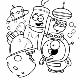 Pagina Para Colorear De Personajes De Futurama En El Espacio 133775-65985