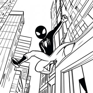 Pagina Para Colorear De Miles Morales Balanceandose Por La Ciudad 133853-66046