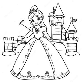 Pagina Para Colorear De La Princesa De Nieve Magica En Un Castillo Brillante 134011 66176