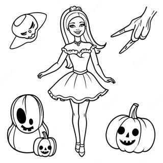 Barbie De Halloween Páginas Para Colorear