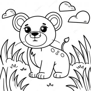Pagina Para Colorear De Lindo Cachorro De Leon En La Hierba 134649-66669