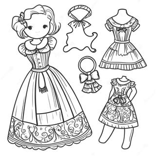 Pagina Para Colorear De Vestir Munecas De Papel Vintage 134805-66795
