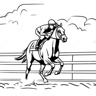 Pagina Para Colorear De Escena De Carreras De Caballos En Kentucky 135291-67170