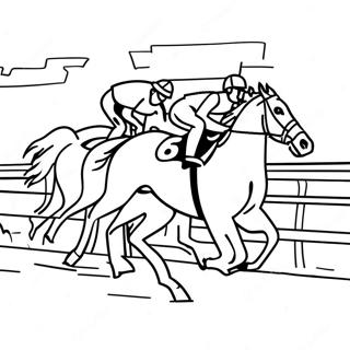 Pagina Para Colorear De Escena De Carreras De Caballos En Kentucky 135291-67172