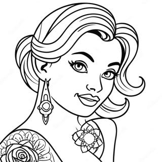 Tatuaje Pin Up Para Adultos Páginas Para Colorear