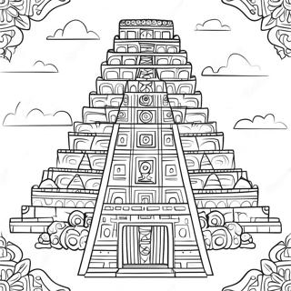 Pagina Para Colorear De Intrincado Templo Maya 135853-67606