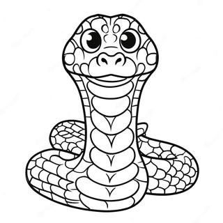 Pagina Para Colorear De Un Python De Dibujos Animados Con Ojos Grandes 136185-67873