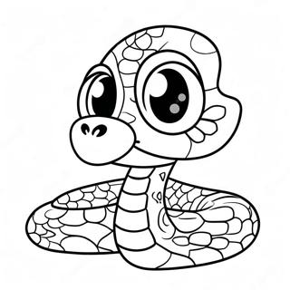 Pagina Para Colorear De Un Python De Dibujos Animados Con Ojos Grandes 136185-67875