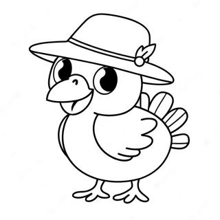 Pagina Para Colorear De Bebe Pavo Con Sombrero 136389 68038