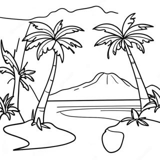 Pagina Para Colorear De Un Vibrante Paisaje Tropical De La Republica Dominicana 136747 68309